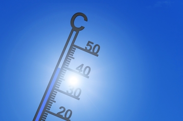 thermometer and sun